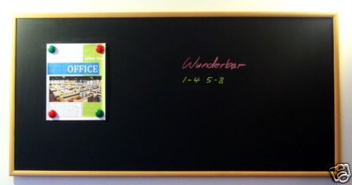 Handsome 48&#034; x 24&#034; framed magnetic black chalk board, medium frame blackboard for sale