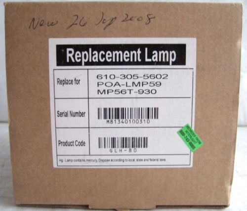 GLH-80 Replacement Lamp for Eiki 610-305-5602 / Sanyo POA-LMP59 / MP56T-930