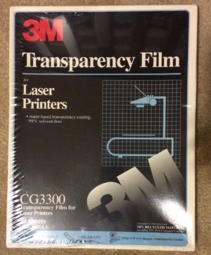 3M CG 3300 Transparency Film for laser printers 50 sheets 8 1/2  x 11 New Sealed Box