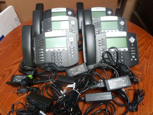 Lot 6 polycom soundpoint ip 650 sip ip650 phones w/power supplies 2201-12630-001 for sale