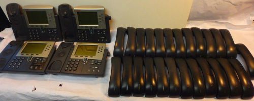 CISCO IP VoIP TELEPHONE LOT (4) 7960 7961 7962 WITH 25 HANDSET UNITS - AS IS -