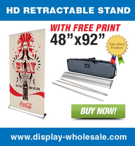 Signworld HD Retractable Banner Stand 48&#034; With Print