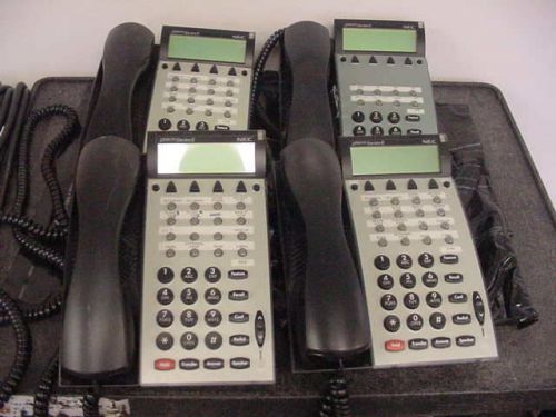 Lot of 4 NEC Dterm Series E DTP-16D-1 (BK) Business Phones W/LCD Display