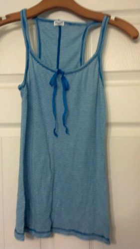 Splendid Aqua Striped Tank Top/Cami M 6/8 Bow, Soft Pima Cotton &amp; Modal shirt