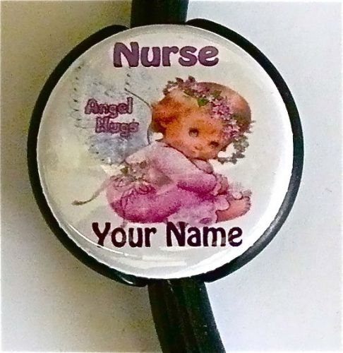 ID STETHOSCOPE NAME TAG  ANGEL HUGS, NURSE, MEDICAL, DOCTOR HOSPITALS,TECH, PEDI