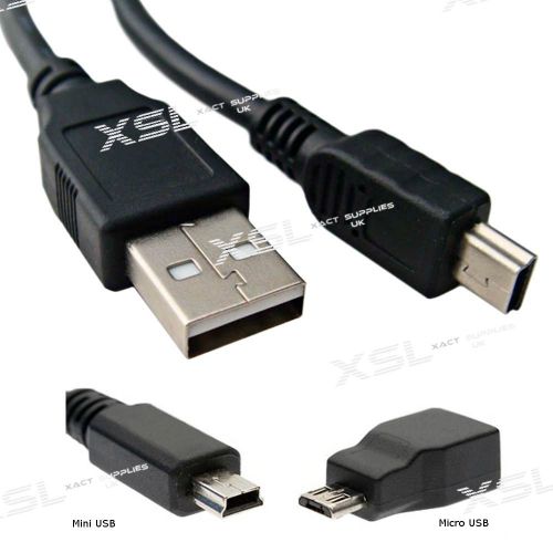 Extra Long Mini USB Charge &amp; Sync Cable For PS3 Controller PSP, Sat Nav, Cameras