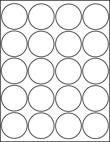 500 Printable Glossy White Round Stickers 2 inch Labels on Sheets 4220GW