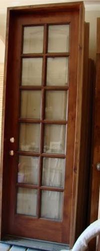 Knotty alder full glass-tdl exterior patio single wood door 30&#034; x 80&#034; discounted for sale