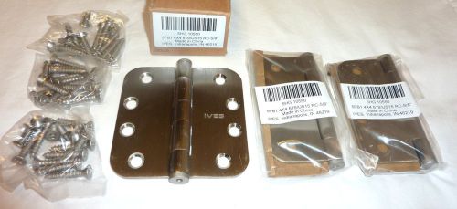 3 Ives 5PB1 4&#034; x 4&#034; 619/US15 RC-5/8&#034; 5 Knuckle Mortise Butt Hinges SATIN NICKEL