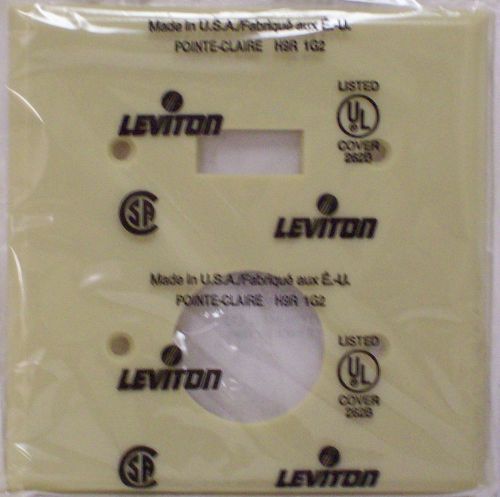 LEVITON 2-GANG COMBINATION RECETACLE OUTLET  WALLPLATE 86007 IVORY