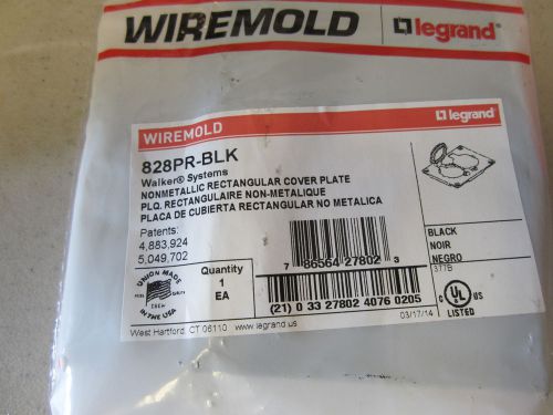 Wiremold  828pr-blk walker omnibox duplex receptacle cover plate black for sale