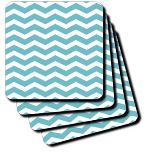 3drose cst_120239_4 teal and white chevron zig zag pattern trendy modern stylish for sale