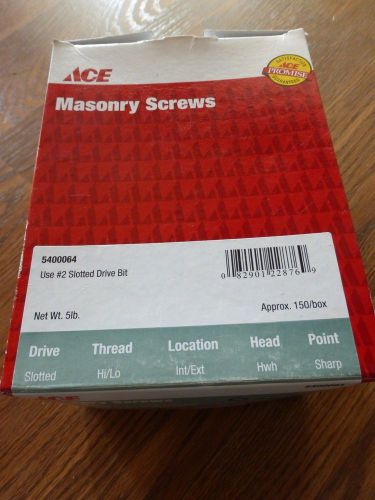 Concrete masonry 1/4&#034; x 4&#034; screws (150) slotted hex head - blue - brand new for sale