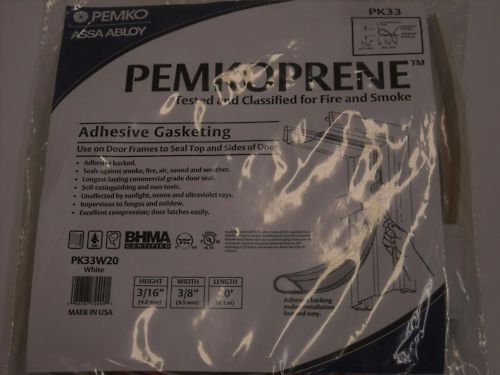 NEW Pemko PK33 W20 White Fire/Smoke Door Gasketing 20&#039;