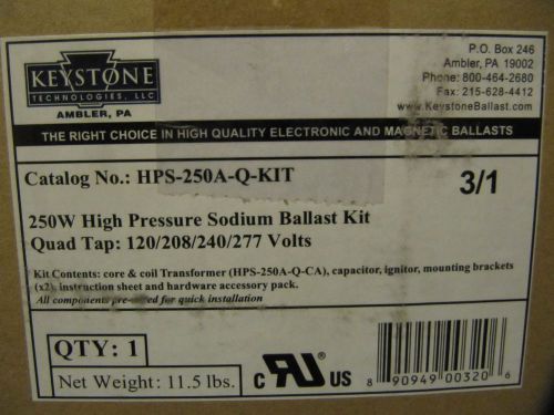 Keystone HPS-250A-P-KIT 250W High Pressure Sodium Ballast Kit 120/208/240/277V