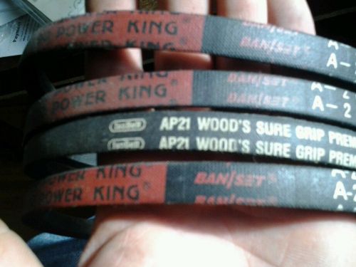 4 lot bando power king woods sure grip premium a21 1/2 v-belt for sale