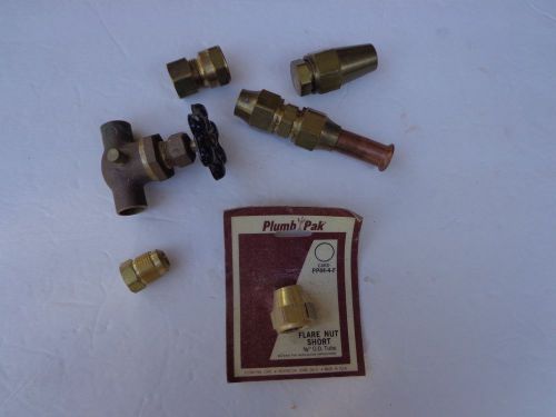 Pot Luck Lot Vintage Brass PLUMBING fittings, Valves, connectors, $10 BIN LOOK