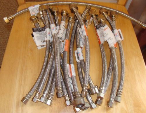 LOT of 16 WB 12&#034; Stainless Braided TOILET BALLCOCK CONNECTORS 3/8&#034; OD X 7/8&#034;
