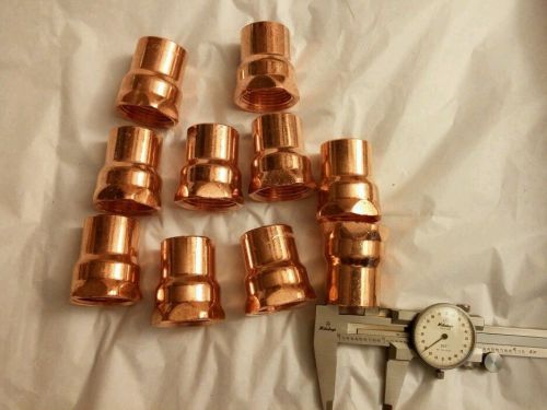 10, 1&#034; x 1&#034; female new threaded copper adapter.(jw)sweat, inside thread for sale
