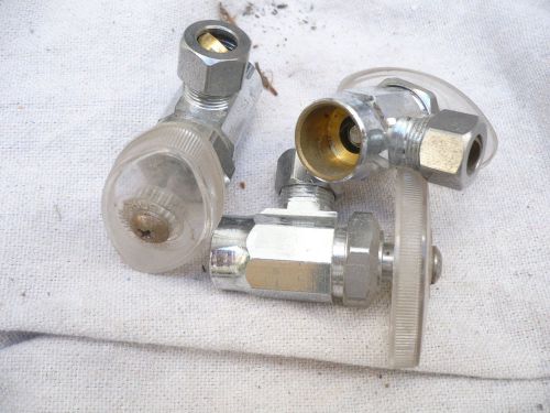 3 Water Shut-off Valves 1/2&#034;x 3/8 Brass for Copper Tubing