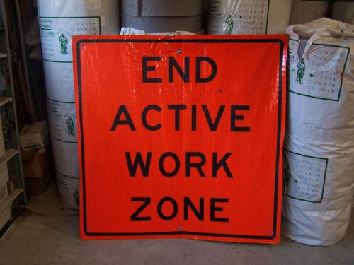 Reflective &#034;end active work zone&#034; sign 48&#034; x 348&#034; 252-98 for sale