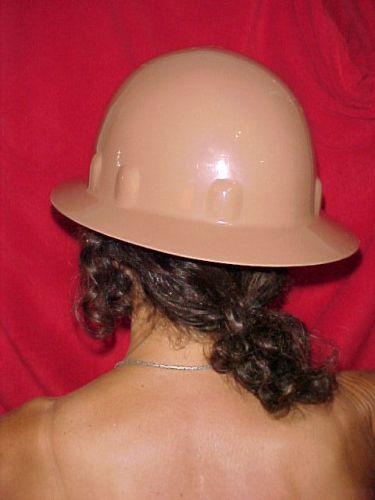 Full brim hard hat vintage 60&#039;s tan nude fibre-metal superlectricl mint forestry for sale