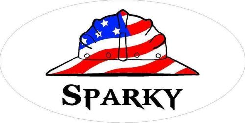 3 - Sparky US Flag Hard Hat Electrician Oilfield Toolbox Helmet Sticker H237