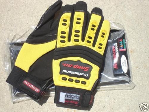 Yellow Small SNAP-ON AUTOMOTIVE SUPER GRIP WORK Mechanic Motorcycle Bike GLOVES