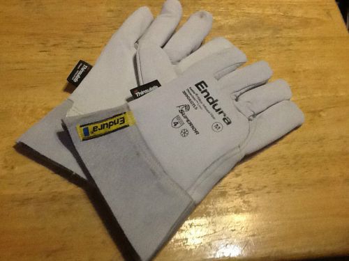 2 NEW PAIRS MENS MED  KEVLAR LINED ENDURA SOFT COWHIDE WORK GLOVES CUT LEVEL 4