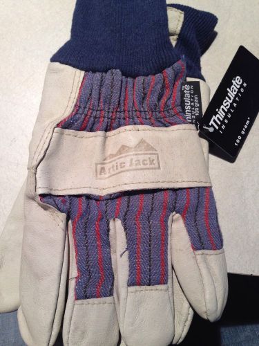 Artic Jack Pigskin Work Gloves, Knit Wrist, Large 1 pair