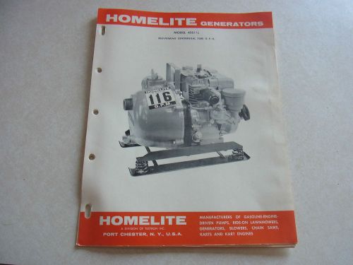 VINTAGE HOMELITE Generators 43S1 1/2 / 44S2 Parts List and Instructions
