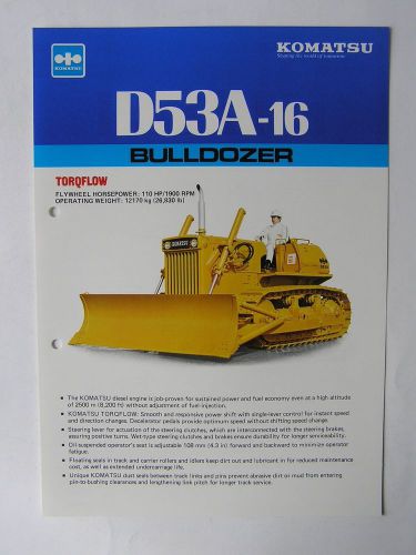 KOMATSU D53A-16 Bulldozer Brochure Japan