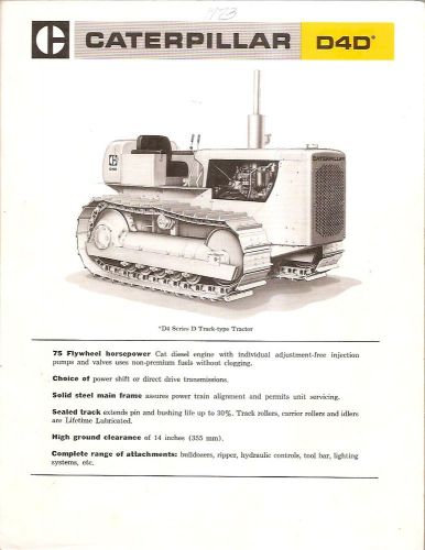 Equipment brochure - caterpillar - d4d - crawler tractor - 1972 (e1615) for sale
