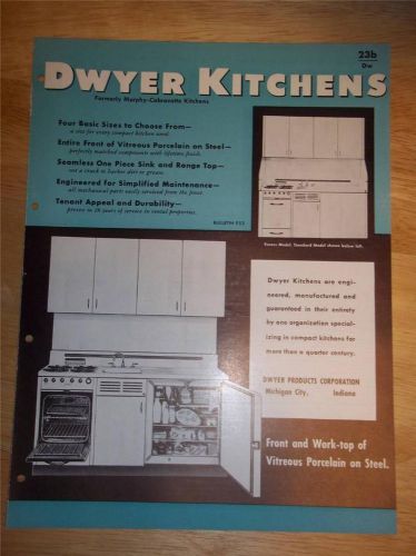 Vtg Dwyer Products Corp Catalog~Efficiency Kitchens/Ranges/Refrigerators~1953