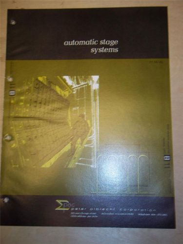 PAC Peter Albrecht Corporation Brochure~Automatic Stage Systems~Catalog
