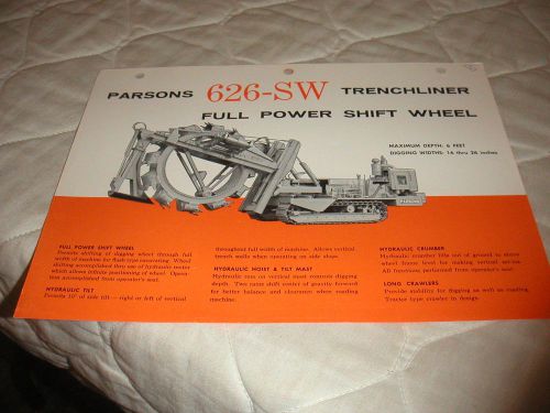 1967 parsons model 626-sw trenchliner sales brochure for sale