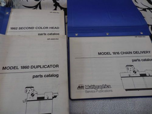 Parts Manuals for 1860 AM Multilith Offset Press