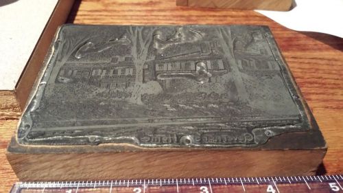 Vintage Metal Printing Plate Stamp Maine Blaine House Governor&#039;s Mansion