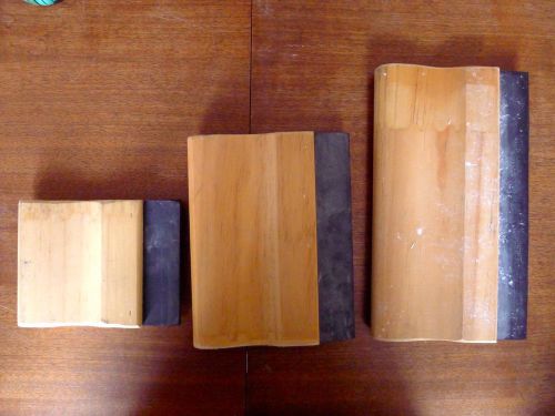 Three 3 Rubber Squeegee Screen Printing Square Edge 4.5&#034; 7.5&#034; 10&#034;