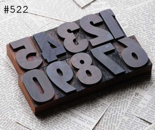 0-9 numbers letterpress wood printing blocks type woodtype wooden number font
