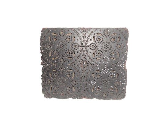 INDIAN HAND CARVED OLDWOODEN TEXTILE STAMP PRINT BLOCK USED FOR PRINTING  WS051
