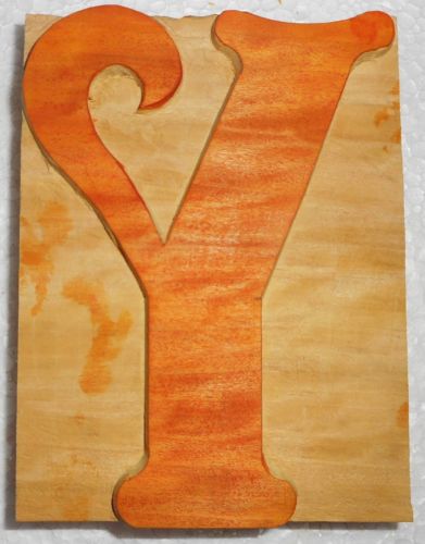 Letterpress Letter &#034;Y&#034; Wood Type Printers Block Typography Collection.B960