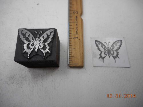 Printing Letterpress Printers Block, Beautiful Butterfly