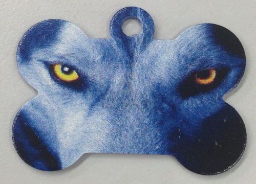 100 Wolf Eyes Bone Pet Tags Anodized Aluminum UV Printed Laser Diamond Drag