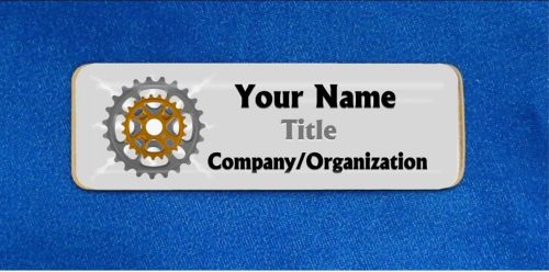 Sprocket gear custom personalized name tag badge id engineer engineering tech for sale