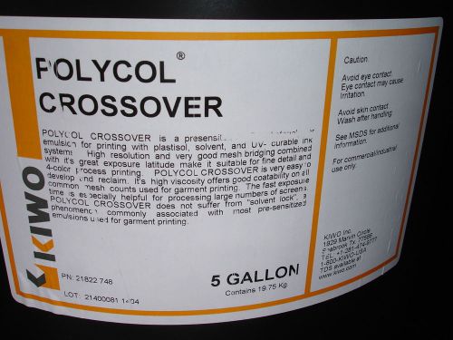 Kiwo Polycol Crossover Screen Printing Emulsion 16 X 5gallons 2-2014 Stock Fresh