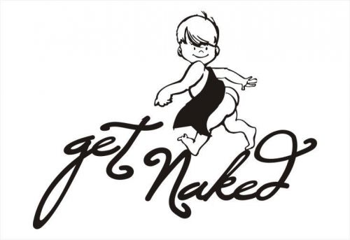 2X Bathroom, Toilet &#034;Get Naked&#034; Wall Funny Car Vinyl Sticker Decal Truck -349