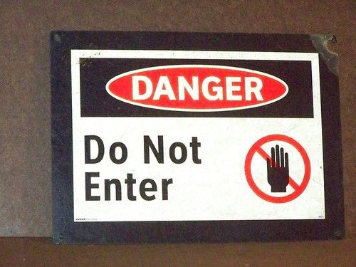 Danger do not enter hard plastic sign 14&#034; x 10&#034; for sale