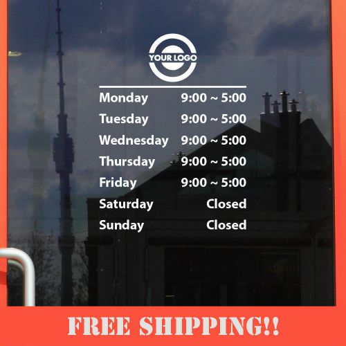 11&#034;Hx8.5&#034;W Business Store Hours Sign Window Shop Open Closed Sticker Decal Ver4