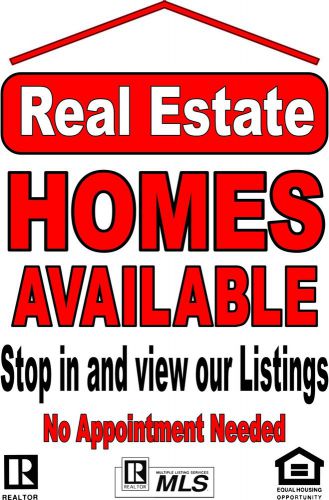 Advertising Business Poster window /wall Sign 24&#034;X36&#034; Real Estate Homes Availabl